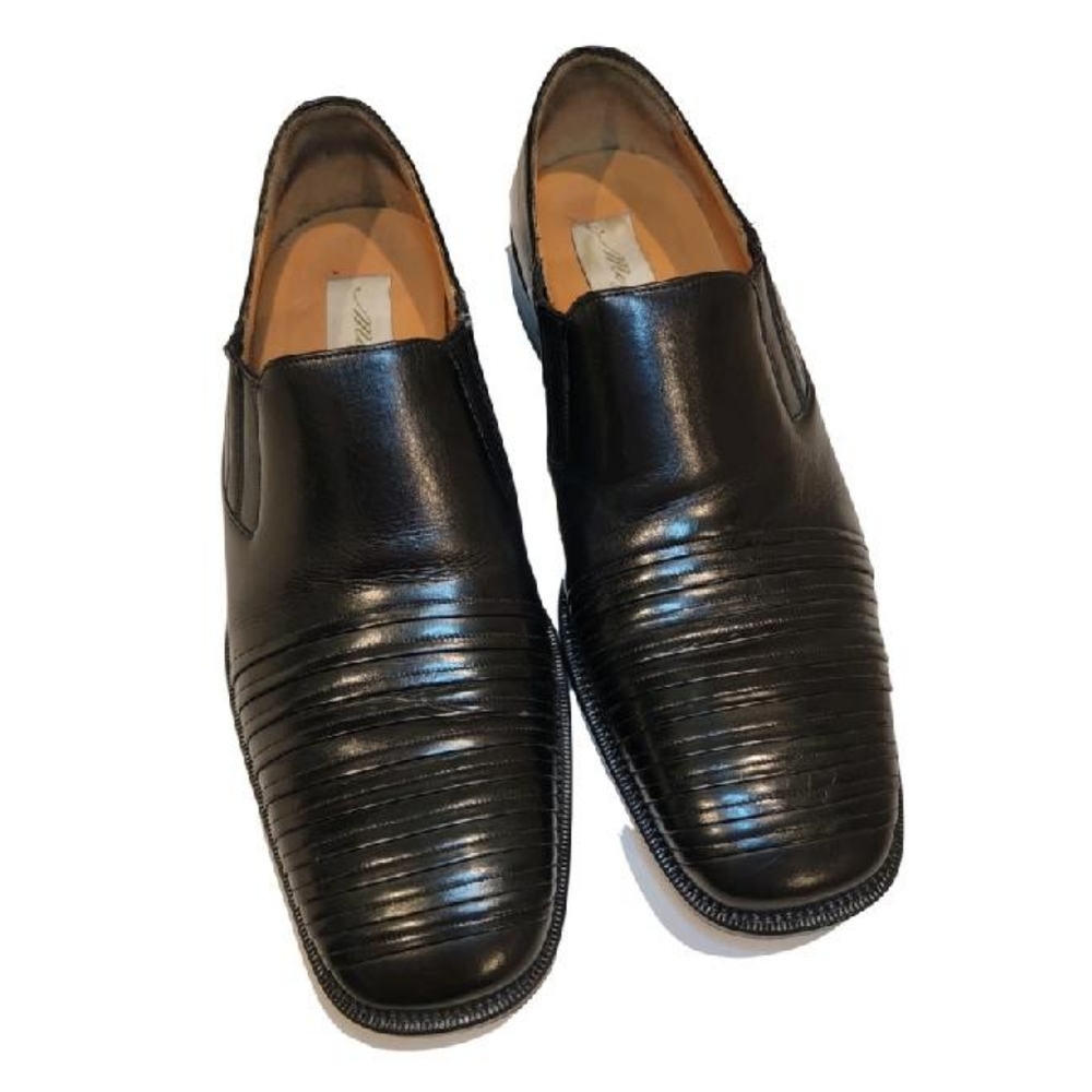 Men's Mezlan Black Leather High Top Loafers/Dress Shoes